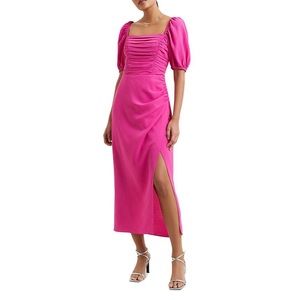 NWT | French Connection Afina Ruched Midi Dress